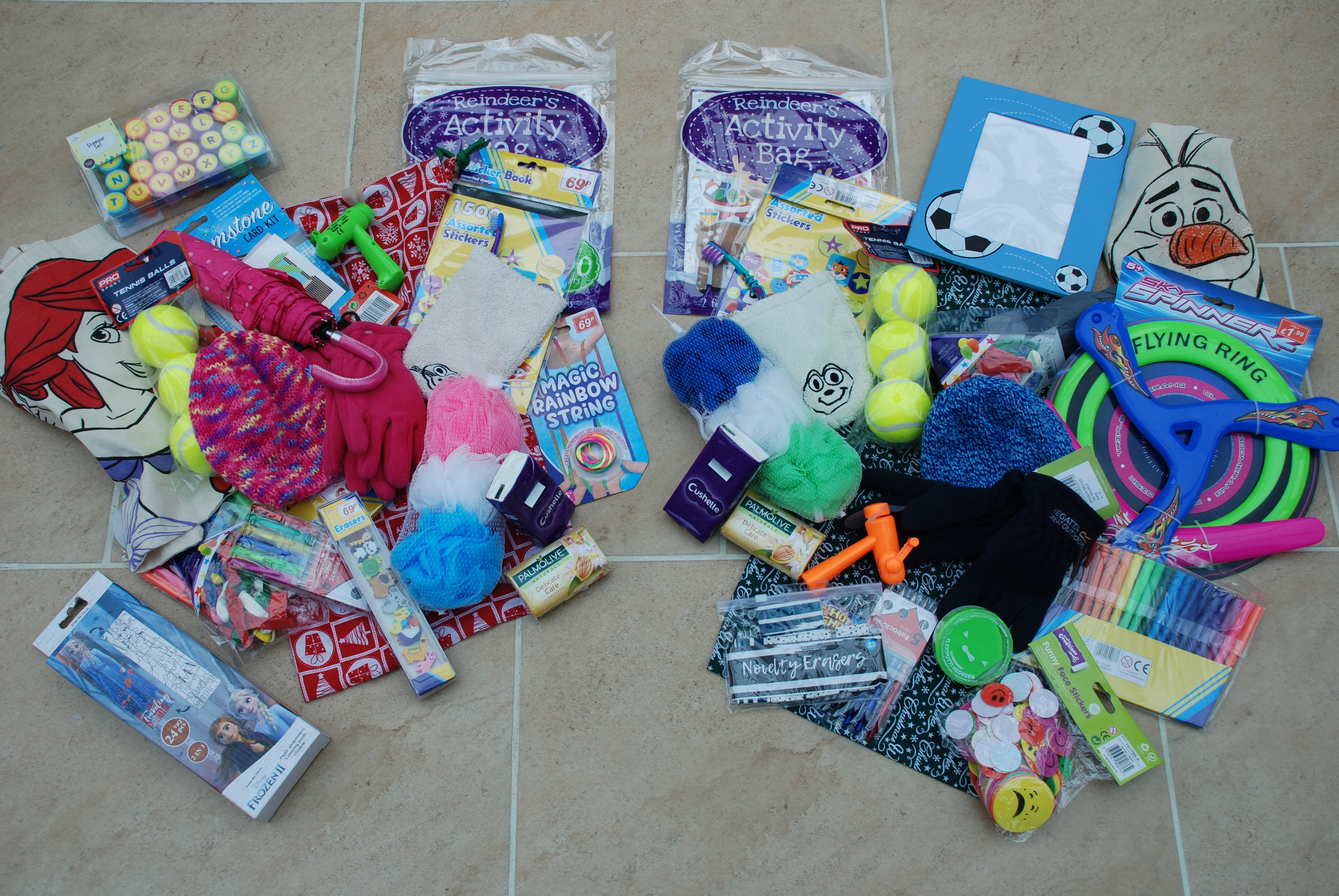 Christmas ina shoe bag example